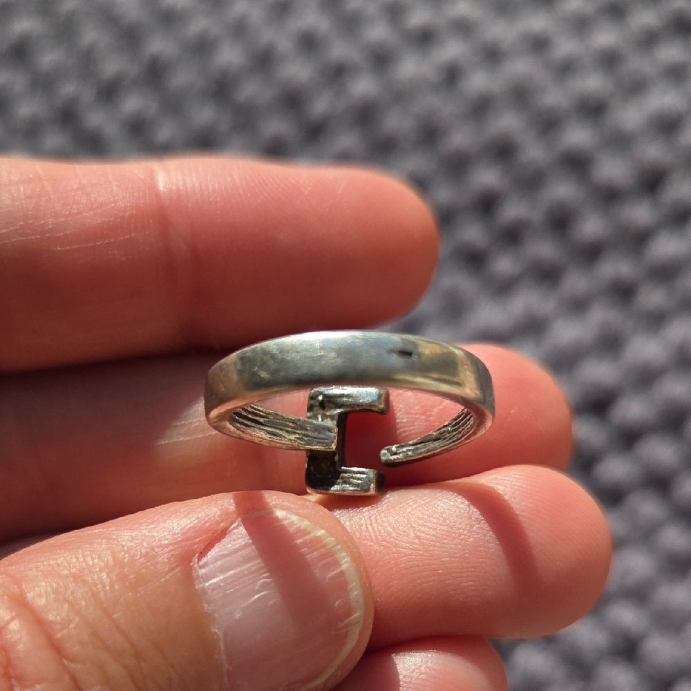Silver Initial Ring - image 3